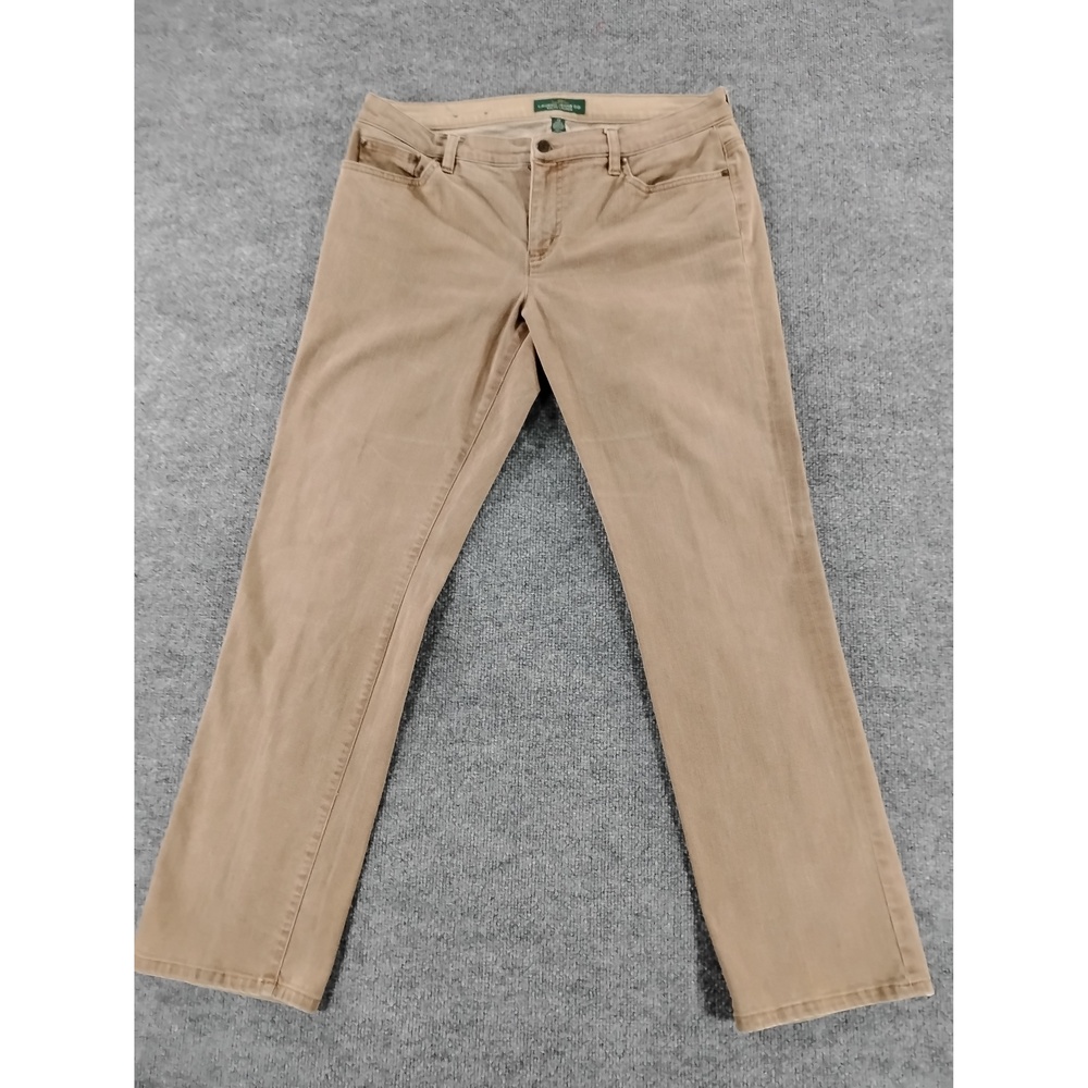 Lauren Ralph Lauren Straight Denim Pants Size 12 Stretch Preppy Minimalist Y2K